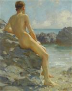 Henry Scott Tuke  - Bilder Gemälde - The Bather