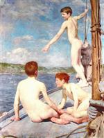 Henry Scott Tuke  - Bilder Gemälde - The Bathers