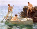 Henry Scott Tuke  - Bilder Gemälde - The Bathing Cove