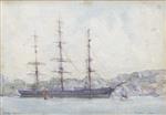 Henry Scott Tuke  - Bilder Gemälde - The Cutty Sark moored in Falmouth harbour