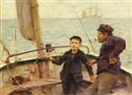 Henry Scott Tuke  - Bilder Gemälde - The Steering Lesson