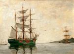 Henry Scott Tuke  - Bilder Gemälde - Timber Barque off Pendennis
