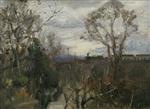 Henry Scott Tuke  - Bilder Gemälde - Trees and Hanwell Viaduct