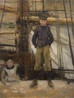 Henry Scott Tuke  - Bilder Gemälde - Two Children on Deck