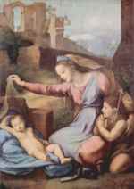 Raffael  - Bilder Gemälde - Maria und Johannes der Täufer