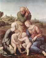 Raffael  - Bilder Gemälde - sacra familia canigiani
