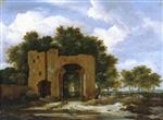 Jacob Isaackszoon van Ruisdael - Bilder Gemälde - A Ruined Castle Gateway