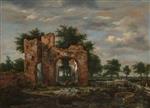 Jacob Isaackszoon van Ruisdael - Bilder Gemälde - A Ruined Castle Gateway