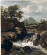 Jacob Isaackszoon van Ruisdael - Bilder Gemälde - A Waterfall