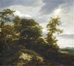 Jacob Isaackszoon van Ruisdael - Bilder Gemälde - A wooded dune landscape