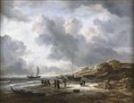 Jacob Isaackszoon van Ruisdael - Bilder Gemälde - Beach at Scheveningen