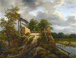 Jacob Isaackszoon van Ruisdael  - Bilder Gemälde - Bridge with a Sluice