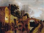 Jacob Isaackszoon van Ruisdael  - Bilder Gemälde - Canal with Bridge