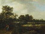 Jacob Isaackszoon van Ruisdael  - Bilder Gemälde - Dune Landscape with Lovers