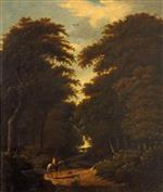 Jacob Isaackszoon van Ruisdael  - Bilder Gemälde - Forest Scene with Horseman