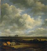 Jacob Isaackszoon van Ruisdael  - Bilder Gemälde - iew of Haalem from the North