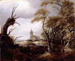 Jacob Isaackszoon van Ruisdael  - Bilder Gemälde - Landscape with a Church