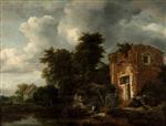 Jacob Isaackszoon van Ruisdael  - Bilder Gemälde - Landscape with a Ruined Tower