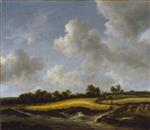 Jacob Isaackszoon van Ruisdael  - Bilder Gemälde - Landscape with a Wheatfield