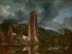 Jacob Isaackszoon van Ruisdael  - Bilder Gemälde - Landscape with the Ruins of the Castle of Egmond