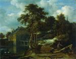 Jacob Isaackszoon van Ruisdael  - Bilder Gemälde - Landscape with Watermill