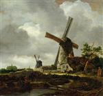 Jacob Isaackszoon van Ruisdael  - Bilder Gemälde - Landscape with Windmills, near Haarlem