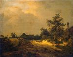 Jacob Isaackszoon van Ruisdael  - Bilder Gemälde - Peasant Cottages in Dunes