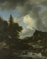 Jacob Isaackszoon van Ruisdael  - Bilder Gemälde - River in Spate