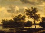 Jacob Isaackszoon van Ruisdael  - Bilder Gemälde - River Landscape