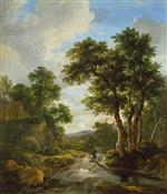 Jacob Isaackszoon van Ruisdael  - Bilder Gemälde - Sunrise in a Wood