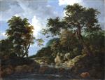 Jacob Isaackszoon van Ruisdael  - Bilder Gemälde - The Forest Stream