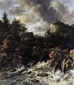 Jacob Isaackszoon van Ruisdael  - Bilder Gemälde - The Waterfall