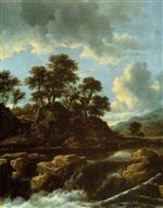 Jacob Isaackszoon van Ruisdael  - Bilder Gemälde - The Waterfall