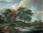 Jacob Isaackszoon van Ruisdael  - Bilder Gemälde - Torrent with Oak Trees
