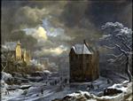 Jacob Isaackszoon van Ruisdael  - Bilder Gemälde - View of the Hekelveld, Amsterdam, in Winter, looking South