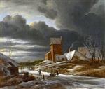 Jacob Isaackszoon van Ruisdael  - Bilder Gemälde - Winter Landscape