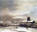Jacob Isaackszoon van Ruisdael  - Bilder Gemälde - Winter Landscape