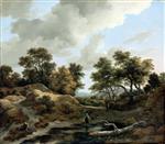 Jacob Isaackszoon van Ruisdael  - Bilder Gemälde - Wooded and Hilly Landscape