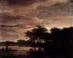 Jacob Isaackszoon van Ruisdael  - Bilder Gemälde - Woodland Scene with Lake