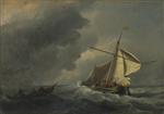 Willem van de Velde - Bilder Gemälde - A Dutch Vessel in a Strong Breeze