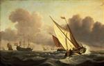 Willem van de Velde - Bilder Gemälde - A Kaag Going to Windward in a Fresh Breeze