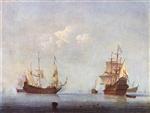 Willem van de Velde - Bilder Gemälde - A Marine Landscape