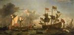 Willem van de Velde - Bilder Gemälde - A Royal Visit to the Fleet in the Thames Estuary