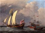 Willem van de Velde  - Bilder Gemälde - An English Royal Yacht with Charles II aboard