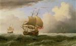 Willem van de Velde  - Bilder Gemälde - An English Ship Close-hauled in a Strong Breeze