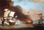 Willem van de Velde  - Bilder Gemälde - An English Ship in Action with Barbary Pirates