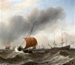 Willem van de Velde  - Bilder Gemälde - Dutch Shipping in a Heavy Swell