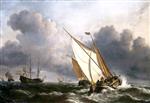 Willem van de Velde  - Bilder Gemälde - Dutch shipping offshore in a rising gale