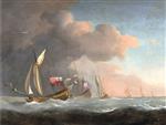Willem van de Velde  - Bilder Gemälde - English Royal Yachts at Sea in a Strong Breeze, in Company with a Ship Flying the Royal Standard