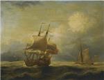 Willem van de Velde  - Bilder Gemälde - English Ship Close-Hauled in A Strong Breeze